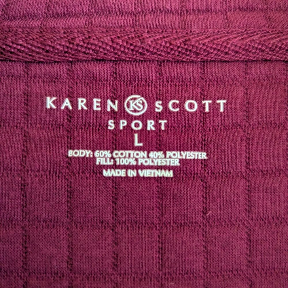 Karen Scott Sport Burgundy Zippered Jacket - Picture 4 of 8
